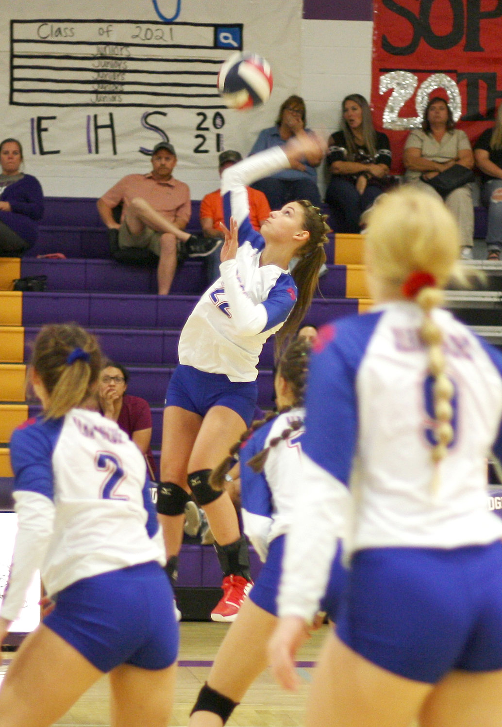 Alba-Golden’s Madi Bryant unleashes a scoring attempt in action against Edgewood.